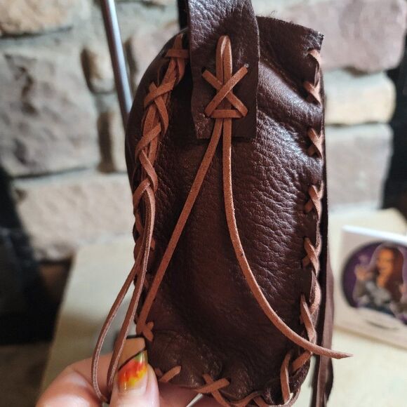 🔷️Genuine Elk Hide Leather Crossbody Purse Bag by Native Americans - Picture 6 of 10